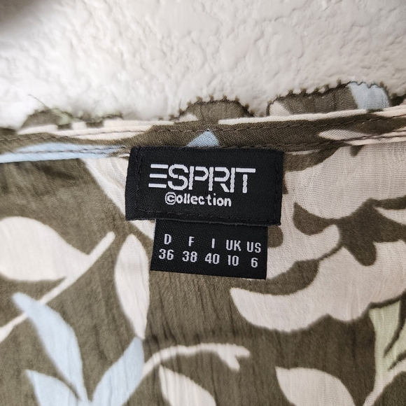 ESPRIT x VINTAGE 90s sheer long sleeve floral top size‎ 6 - Picture 3 of 8